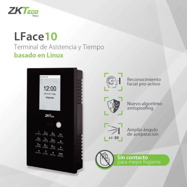 LFACE10 ZKTeco infograma